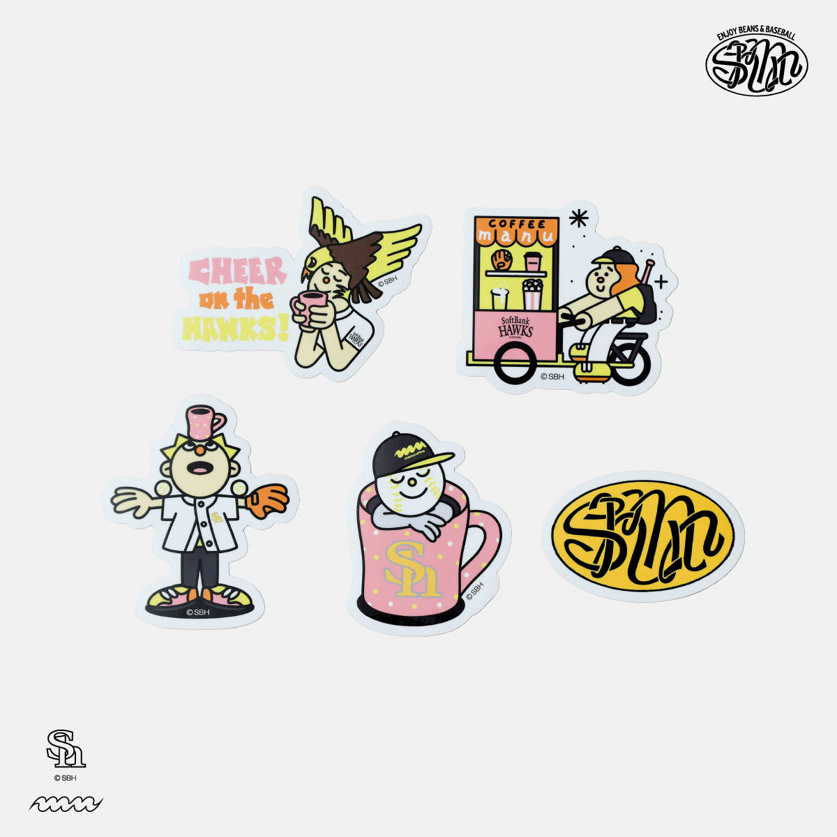 ホークス/manucoffee] Supporters ステッカーセット – ヒキダシストア
