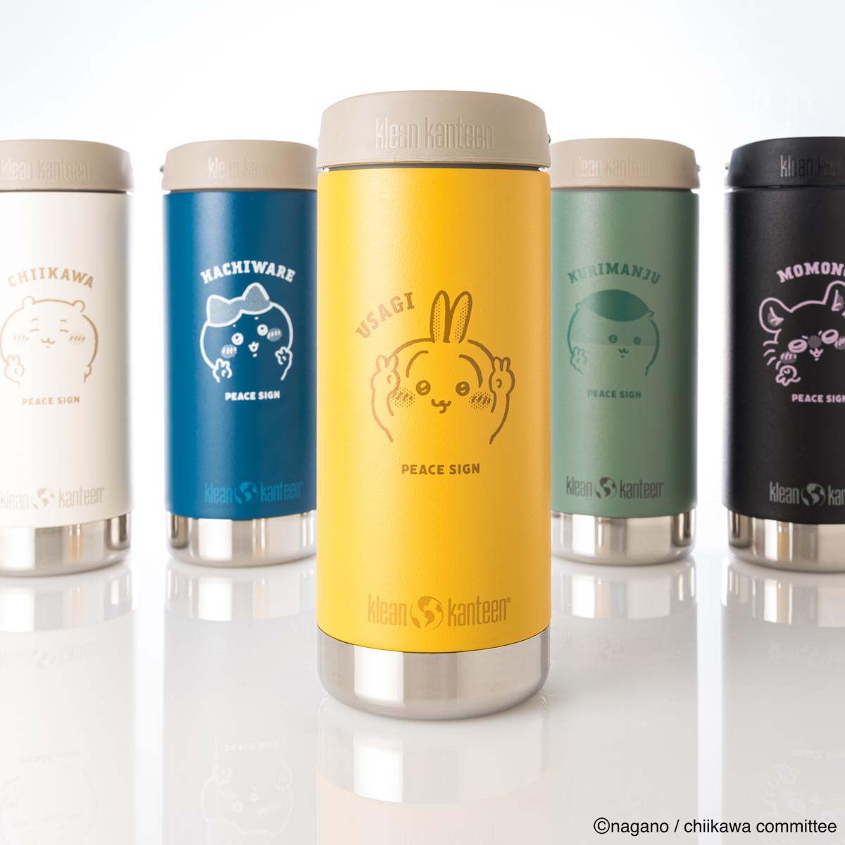 Klean Kanteen ちいかわ インスレートボトル TKWide 12oz（355ml）w/カフェキャップ [うさぎ]【2025年8月中旬より順次お届け予定】