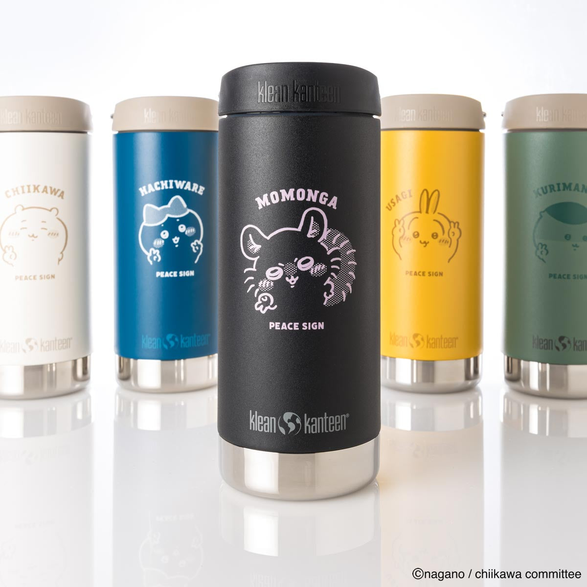 Klean Kanteen ちいかわ インスレートボトル TKWide 12oz（355ml）w/カフェキャップ [モモンガ]【2025年8月中旬より順次お届け予定】