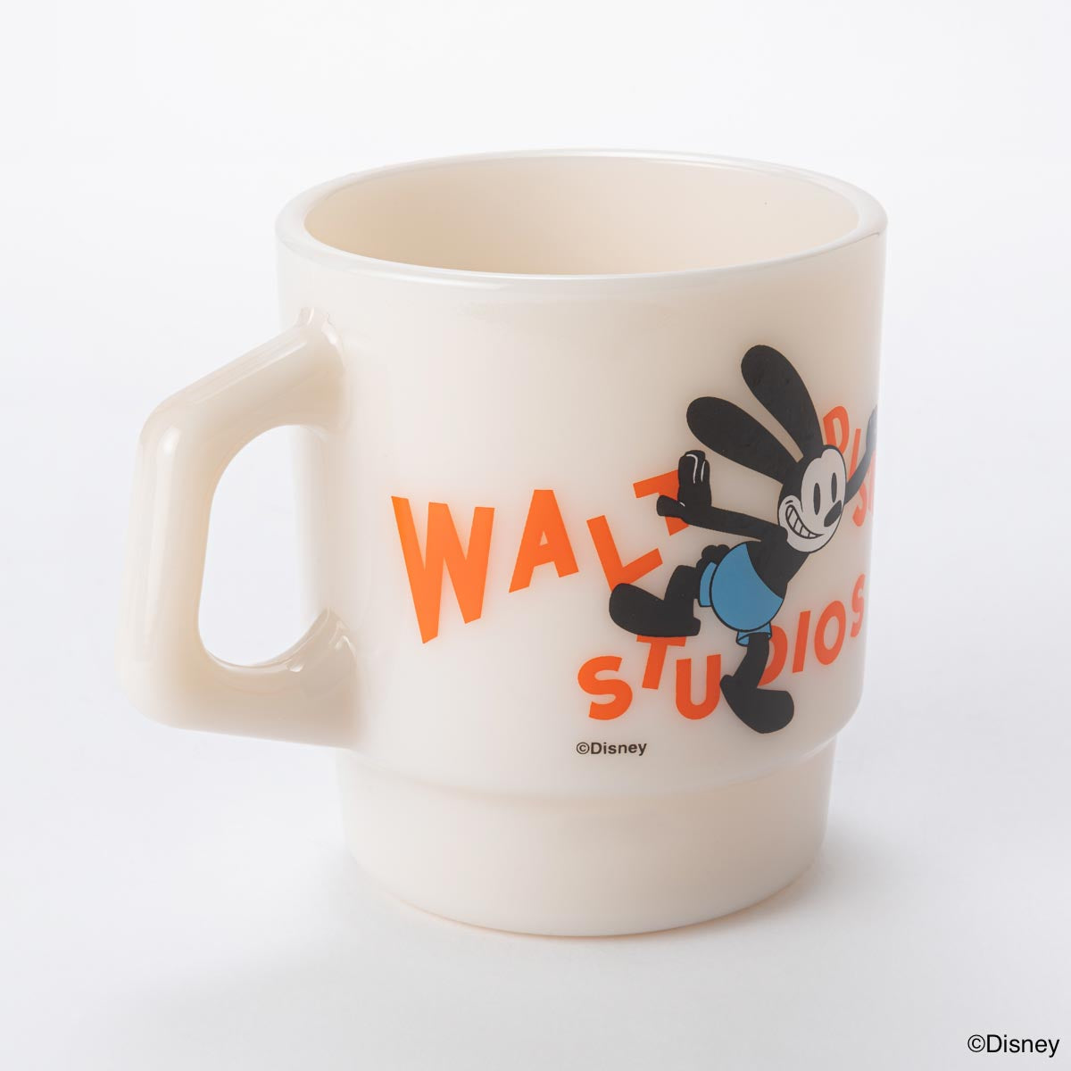 Fire-King スタッキングマグ Oswald the Lucky Rabbit [Disney100 OSWALD] ライトアイボリー