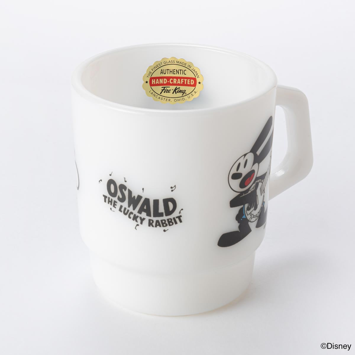Fire-King スタッキングマグ Oswald the Lucky Rabbit [Disney100 OSWALD] ホワイト