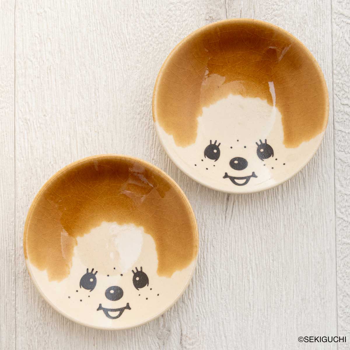 MASHICO 豆皿 モンチッチ アンバー（飴釉）