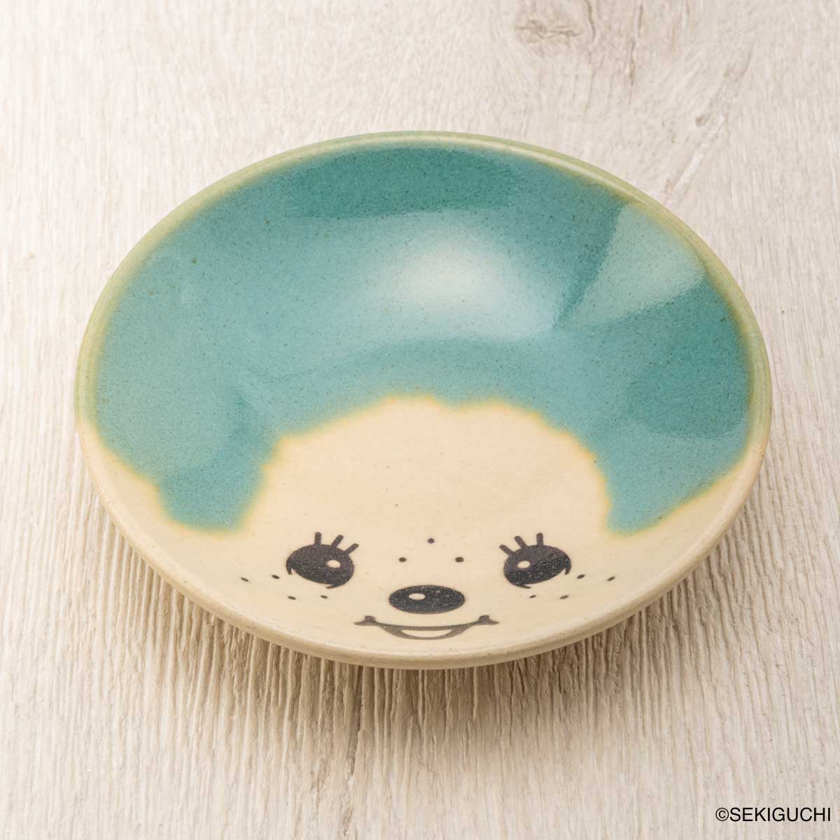 MASHICO 豆皿 モンチッチ ライトブルー（青磁釉）