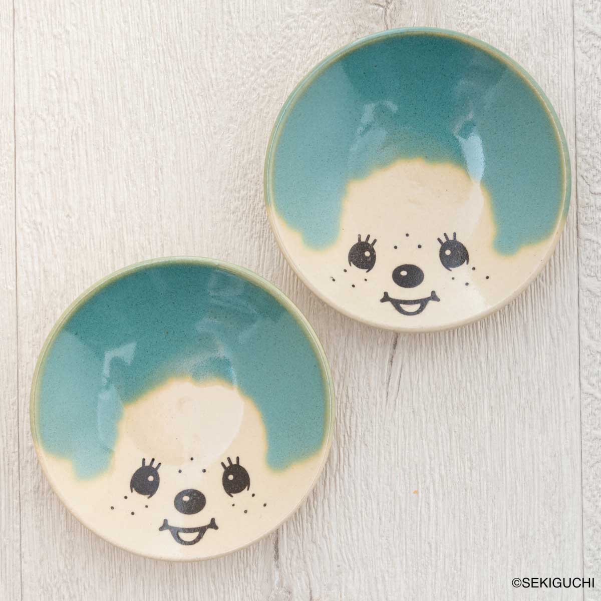MASHICO 豆皿 モンチッチ ライトブルー（青磁釉）