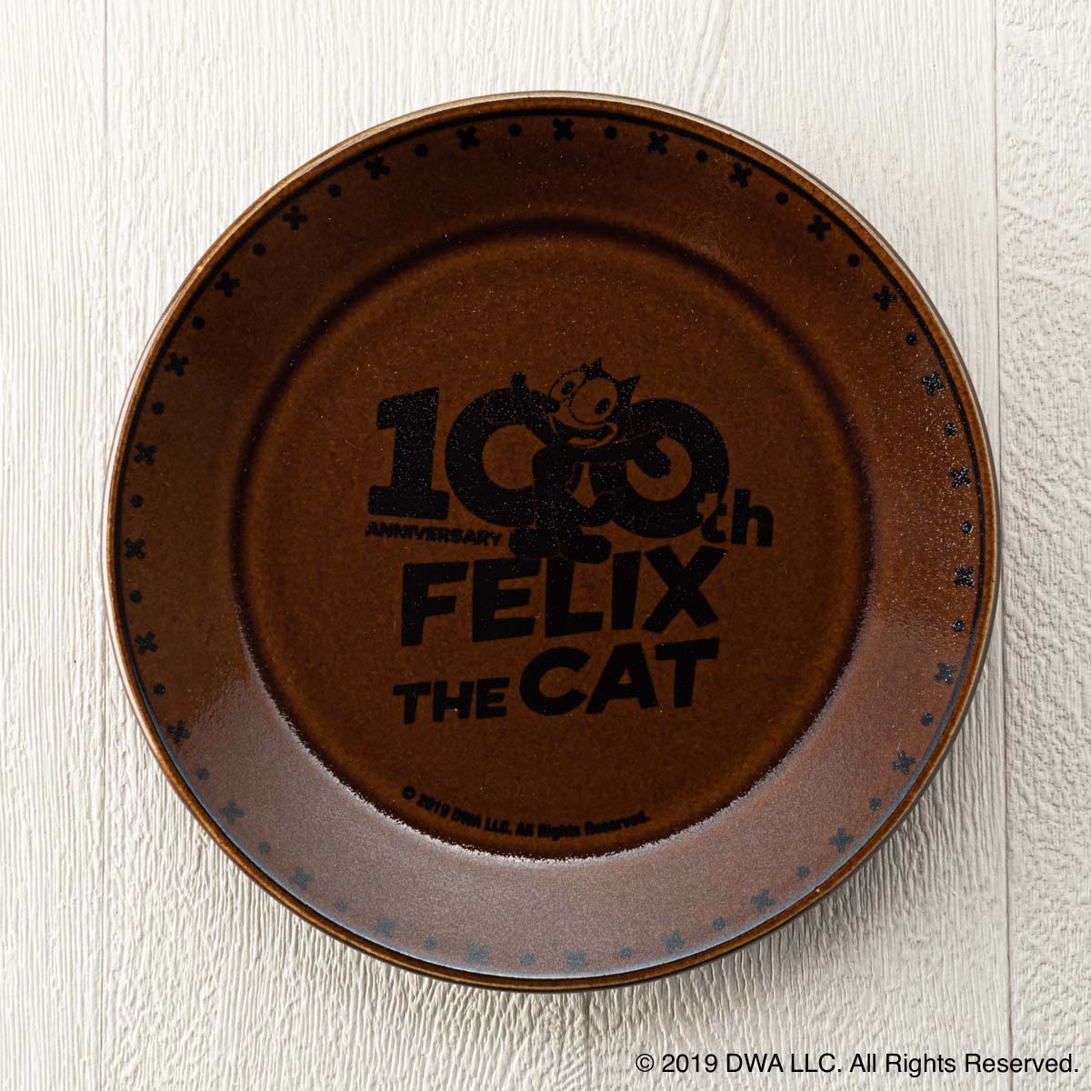 MASHICO プレート17cm FELIX THE CAT [100th LOGO] ブラウン